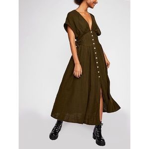 Free People Jacinta Dress - Olive - Size XS